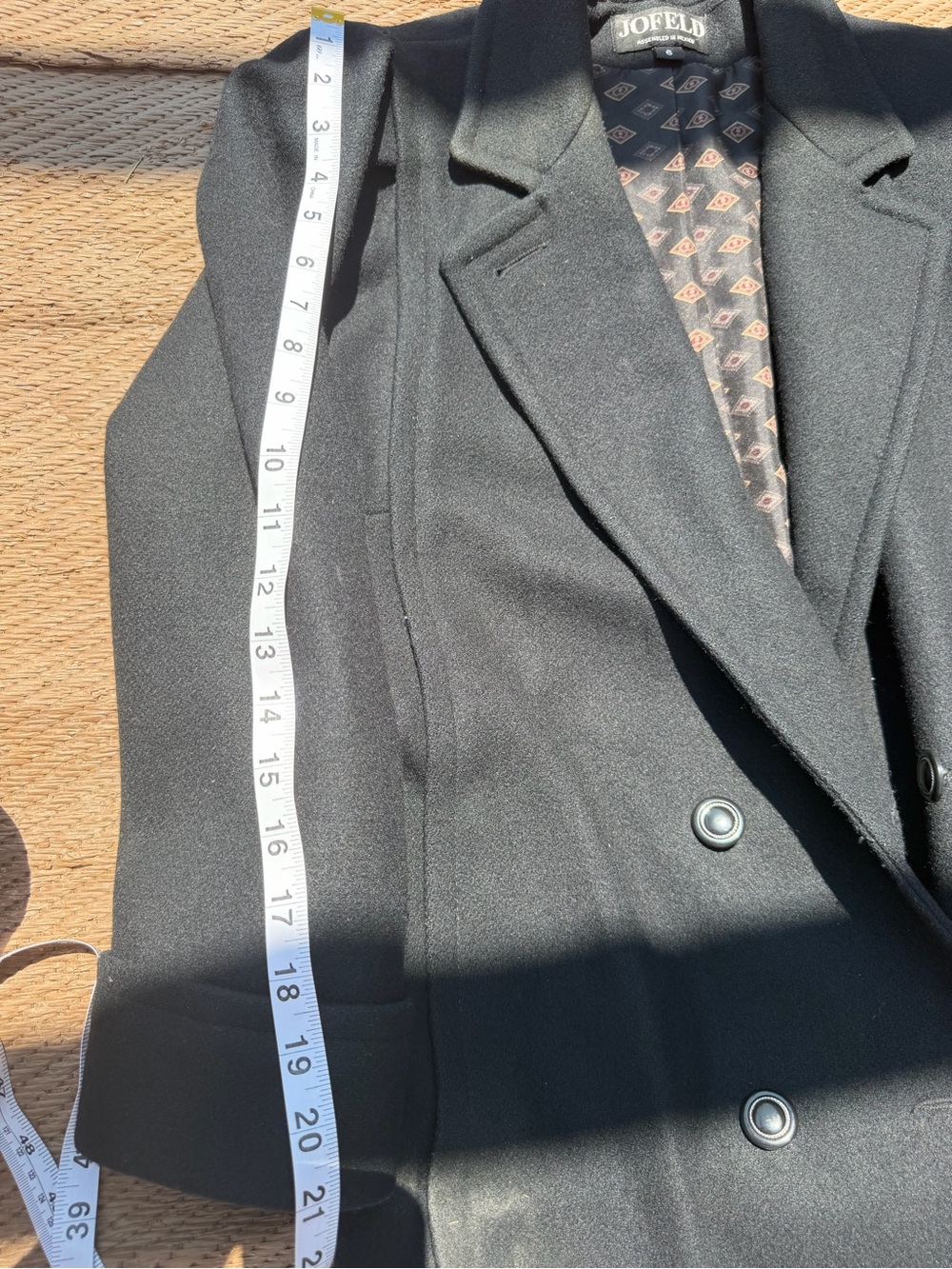 Vintage Jofeld Double Breasted Wool Blend Maxi Overcoat Wool Blend 6 Winter - Picture 10 of 10